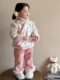 Girls' New Year Outfit Winter 2024 New Style Children's New Chinese Style New Year Clothes with Fleece and Thickened Chinese Style Tang Suit Set