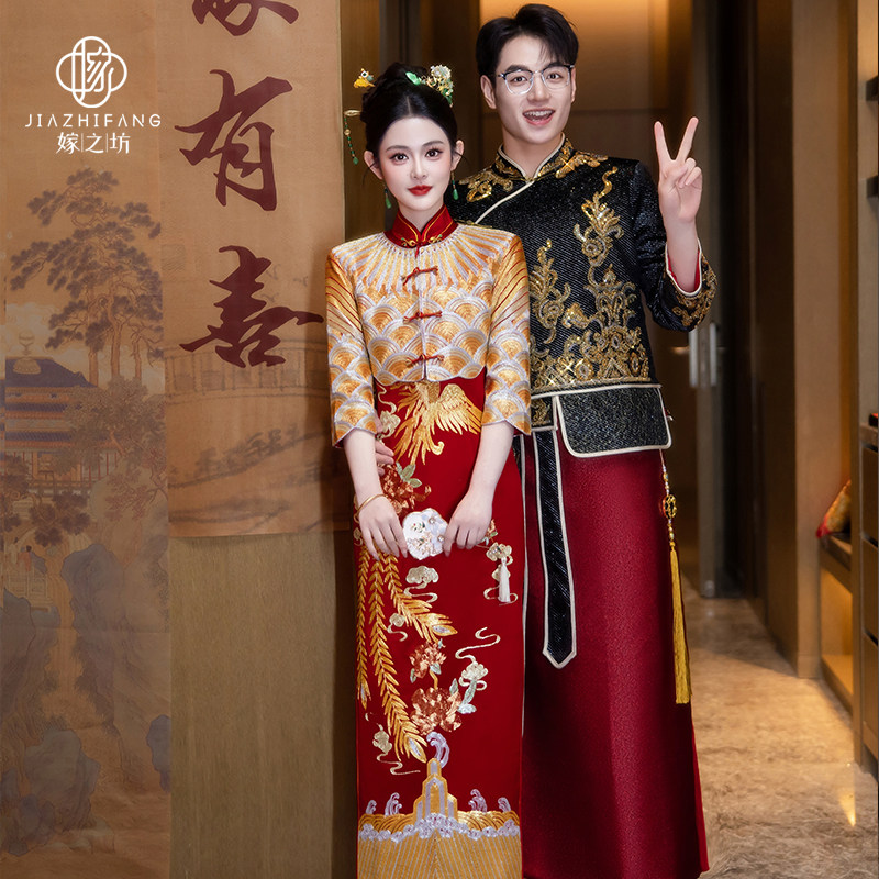 新娘秀禾服2025新款:中式结婚礼服里的中国风嫁衣,重工高级敬酒服,你准备好了吗?-秀禾服-淘宝百科网