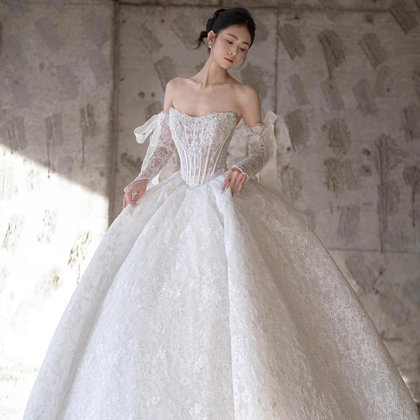 Свадебное платье-топик из французской тяжелой промышленности bride 2025, новая основная пряжа, высококачественная текстура, роскошная атмосфера, шлейфовое приветственное платье
