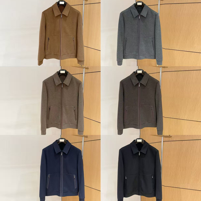 Europe-Z Asia 2026 Autumn and Winter New Fashion Business Casual Acetate Wool Lapel Jacket Men's Commuter Jacket