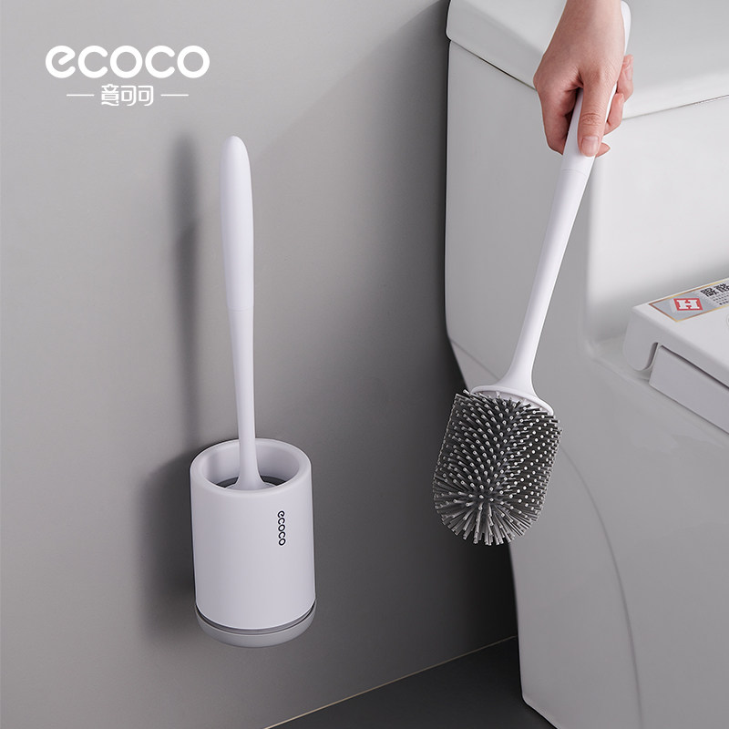 Toilet brush with no dead ends, household toilet silicone brush rack, wall-mounted toilet cleaning toilet set