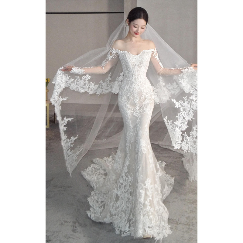 French Lace Mermaid Light Wedding Dress for Brides 2026 New Style Main Dress Petite Reception Toast Dress Stunning Gown French Lace Mermaid Light Wedding Dress for Brides 2026 New Style Main Dress Petite Reception Toast Dress Stunning Gown