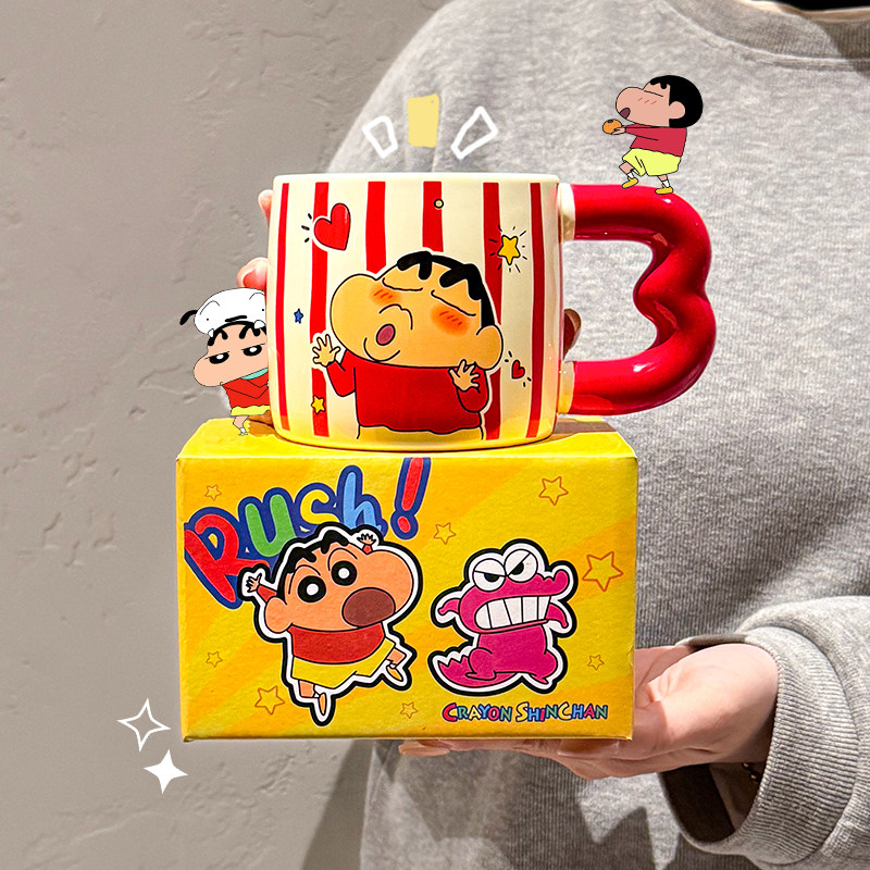 Подлинная кружка Shin-chan с мелком, керамическая чашка высокого качества, большая чашка для воды на пару, подарок на день рождения, чашка для завтрака
