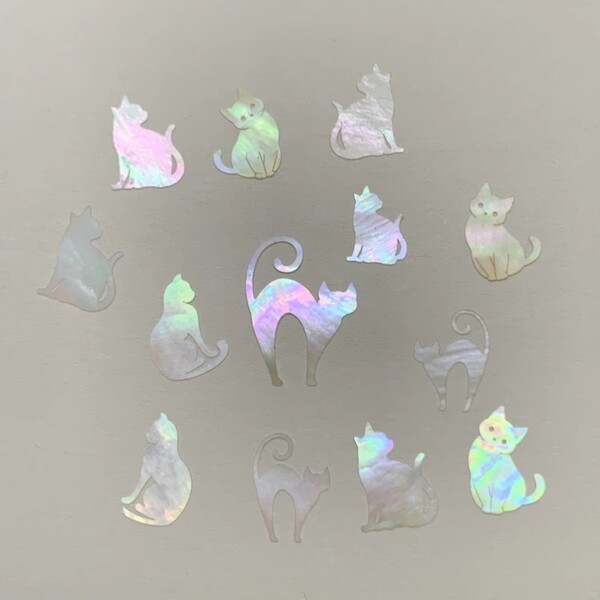 Small Cat Mother-Of-Pearl Pieces, White Butterfly Shell, Luminous Shell Pieces, Lacquerware, Lacquer Painting, Lacquer Art, Inlay Materials