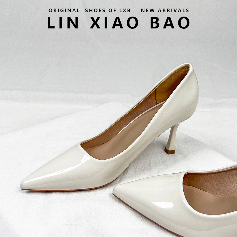 [Lin Xiaobao] 33-42 Large Size High-Heeled Shoes for Women, Spring 2026 New Style, Comfortable Thin Heel Pointed Toe Single Shoes