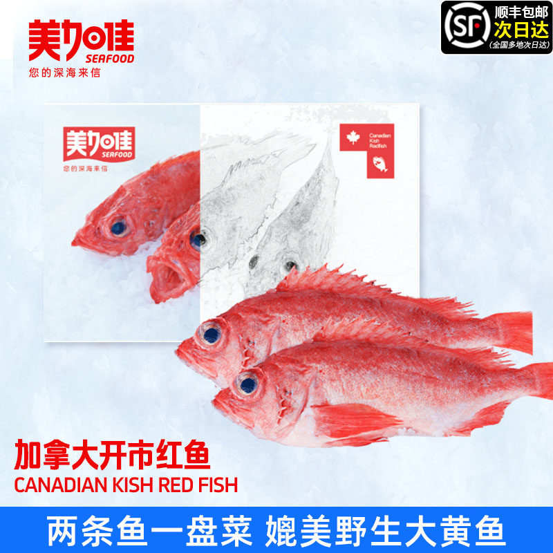 加拿大进口 美加佳 鲜活冷冻加拿大开市红鱼红石斑鱼 750g盒装*2件(共4条)  天猫优惠券折后￥33.9顺丰包邮
