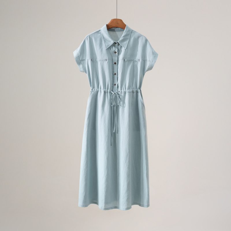 Xizi/[Pure Era] Linen Lyocell Summer Versatile Slimming Dress/Cqxs0914