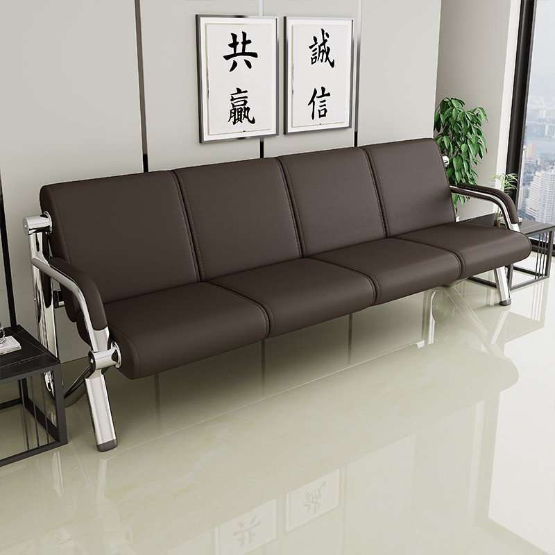 Shuoyi Furniture Sofa Iron Frame Seating Hospital Waiting Room Chair Coffee Table Set Reception Chair Row Chair Wrought Iron Bench
