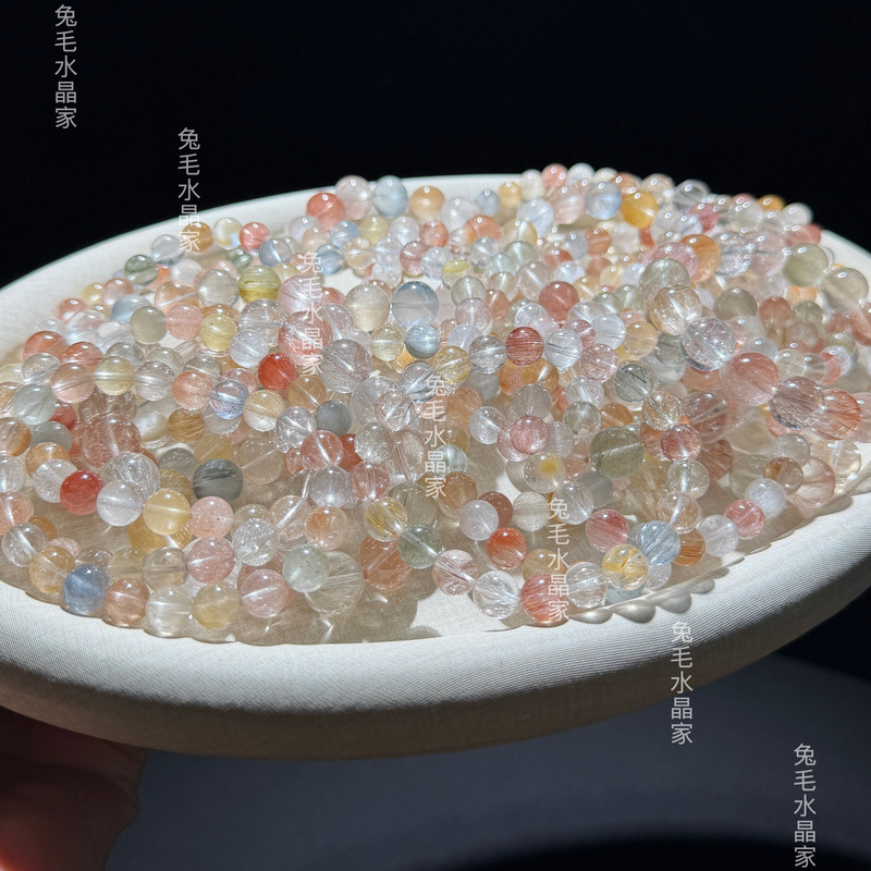 Natural Rabbit Hair Crystal with a Crystal Clear and Shiny Streaked Effect, Colorful Rabbit Hair, White Rabbit Hair, Cat's Eye Full Hair Rabbit Hair, Sparkling Steel Wire Rabbit Hair Bracelet Natural Rabbit Hair Crystal with a Crystal Clear and Shiny Streaked Effect, Colorful Rabbit Hair, White Rabbit Hair, Cat's Eye Full Hair Rabbit Hair, Sparkling Steel Wire Rabbit Hair Bracelet