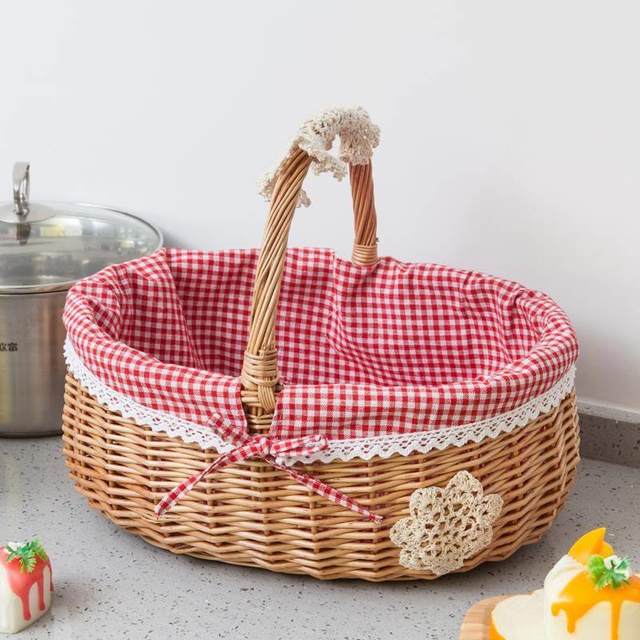 Picking storage baskets, willow woven rattan portable picnic baskets, fruit baskets, storage baskets, gift shopping baskets, bamboo baskets