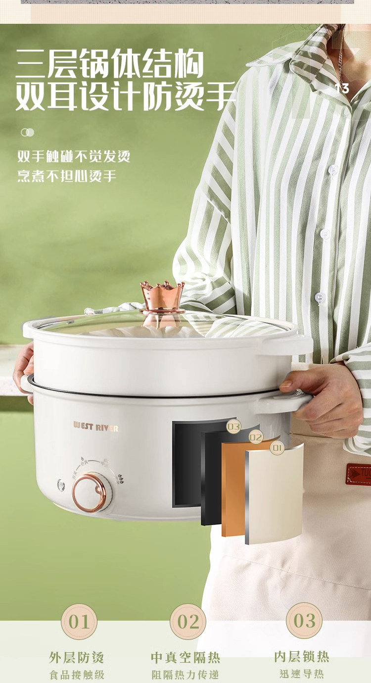 Плиты 特价全自动一体炒菜电炒锅多功能料理锅蒸煎炒涮不粘电火锅电蒸锅 Other
