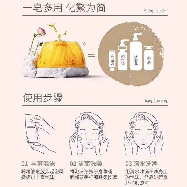 Perfume Gold Soap Bath Fragrance Essential Oil Soap Gold Soap Genuine Official Brand for Women and Men Long-Lasting Fragrance