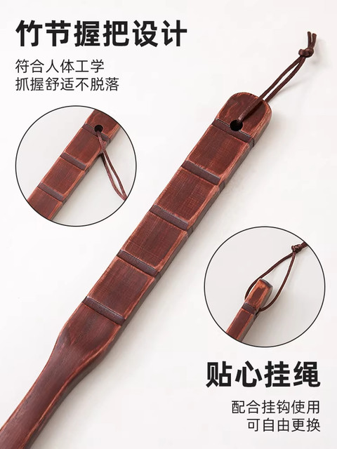Solid Wood Long-Handled Shoehorn for Home Use, a Shoe-Wearing Aid for Pregnant Women, Extended Handle Shoe Lifter for Elderly People to Put on Shoes Without Bending over