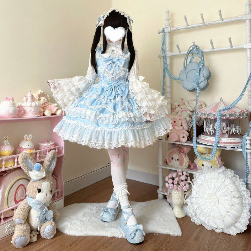 华丽花嫁原创设计Lolita洋装jsk吊带连衣裙女,少女心炸裂的魔法礼服!_Cosplay女装_淘宝游戏网