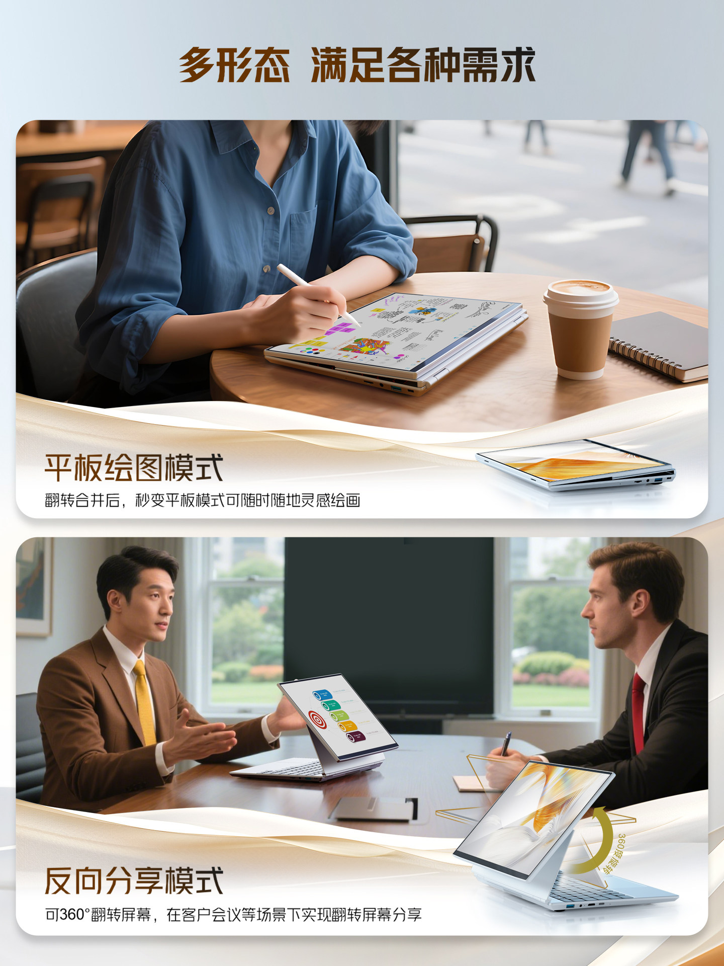 [2026 Intel Core I9]Intel Folding Screen Touchscreen Laptop Tablet 2-in-1 360 ° Flip-Folding, Lightweight, Business Office, Online Class Design, Portable, Official and Authentic