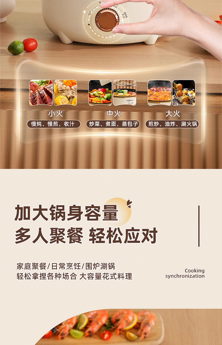 Плиты 德国电炒锅家用多功能蒸煮煎炒一体不粘锅宿舍电煮锅电火锅烹饪机 West rive