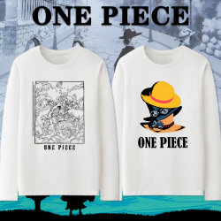 One Piece Joint Long sleeves T-shirt Men's Autumn and Winter T-shirt Voyager's Straw Hat Pirate Group Clothes pure cotton Base Shirt