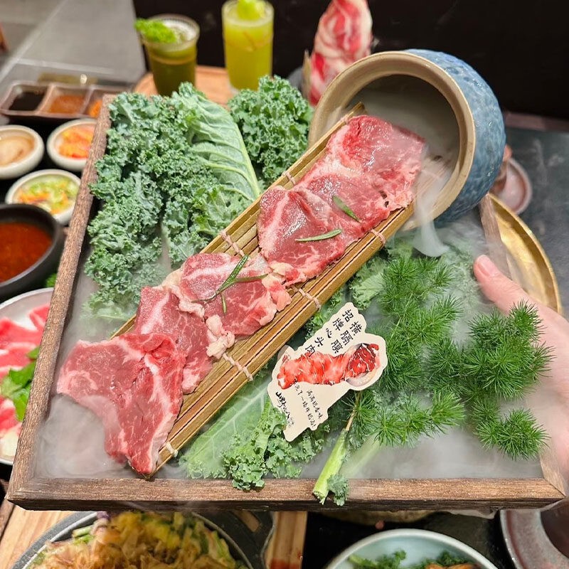 Mountain-Style Ceramic Hammered-Patterned Jar Vegetable Platter Set Beef Tray Dry Ice Plate Specialty Hot Pot Restaurant Tableware Free Shipping