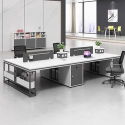 Office Staff Desk and Chair Combination Simple Modern Four 4 Six 6 Double Office Screen Deck Workstation Financial Desk