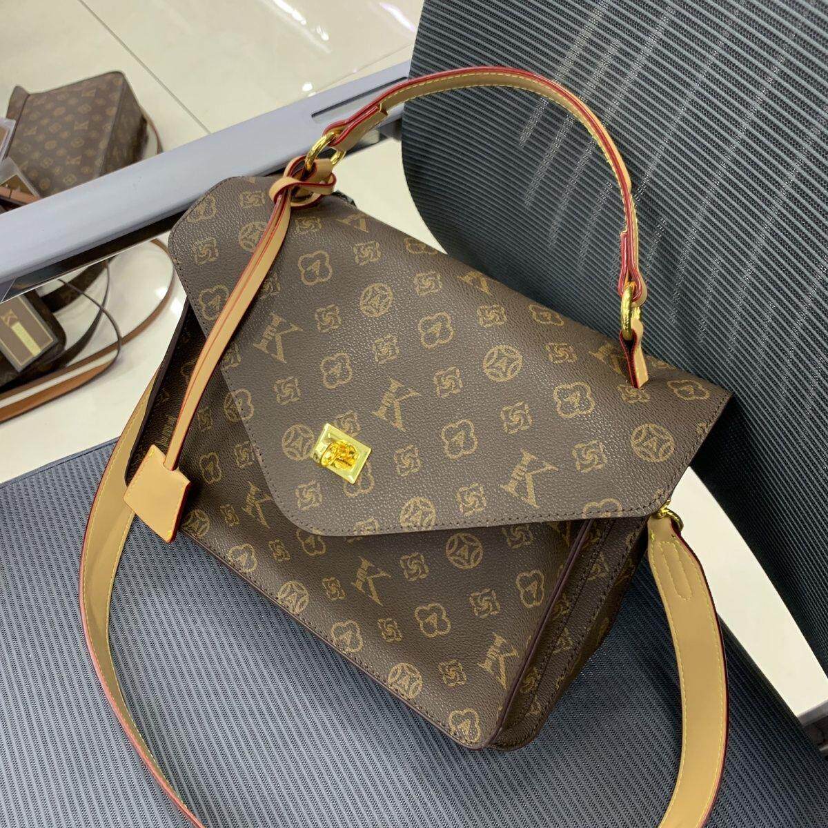 чемодан 手提斜挎两用女包2025新款女包高级时尚百搭邮差包单肩老花大容量