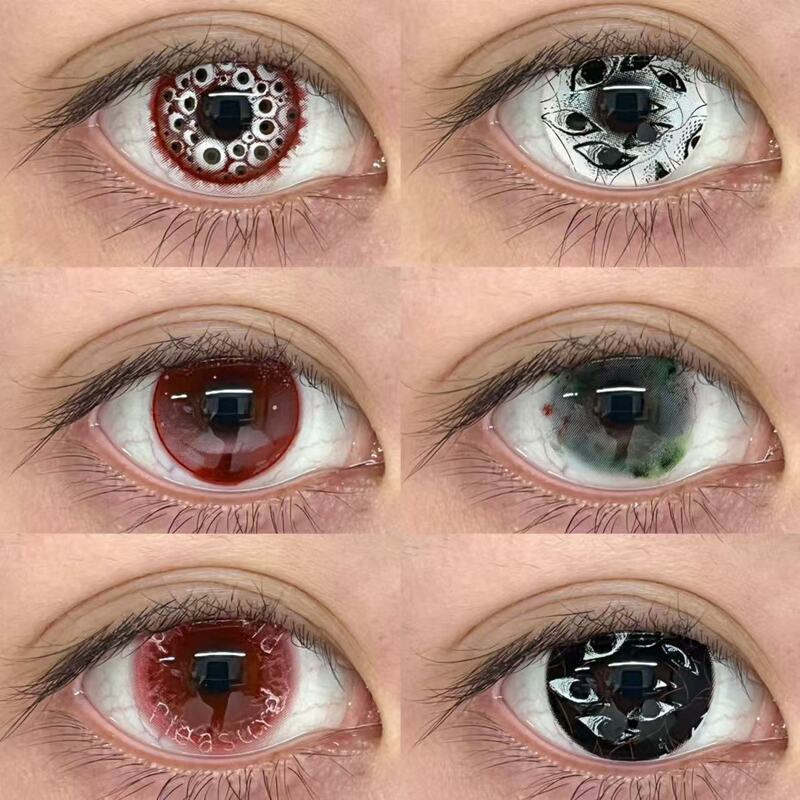 Halloween Contact Lenses Cosplay Daily Disposable Red Black White Vampire Slightly Scary Double Pupil Head Seven Monsters Talk Color-Changing Heavy Pupil Lens Halloween Contact Lenses Cosplay Daily Disposable Red Black White Vampire Slightly Scary Double Pupil Head Seven Monsters Talk Color-Changing Heavy Pupil Lens