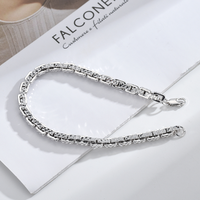 Same Style Cross Bracelet for Men, Platinum Texture, High-End and Domineering Thick Bracelet, Platinum-Plated Dense Chain Same Style Cross Bracelet for Men, Platinum Texture, High-End and Domineering Thick Bracelet, Platinum-Plated Dense Chain