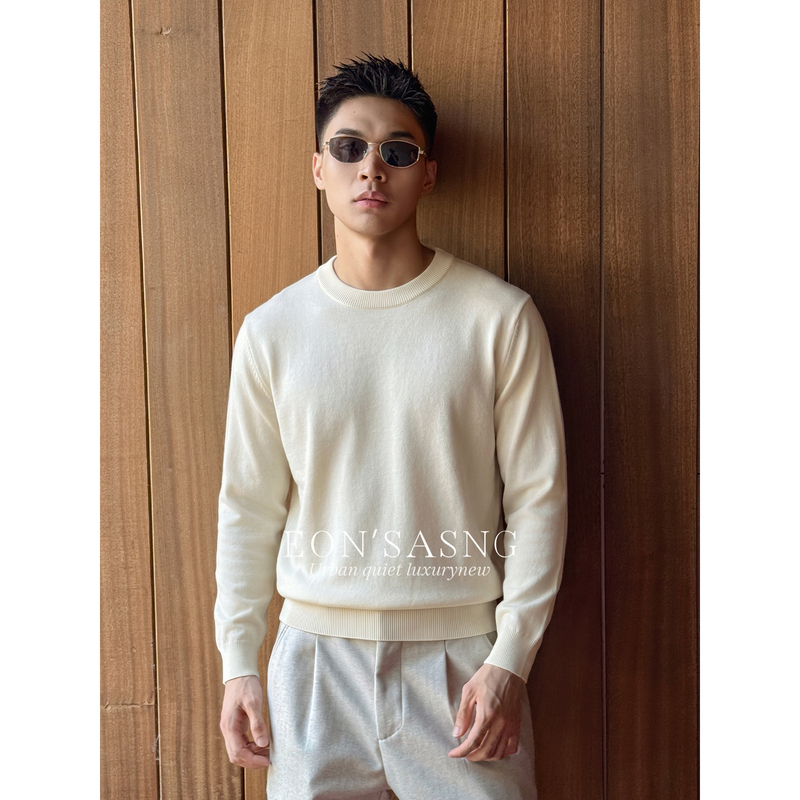 Eon's "Modal Wool Fine Knitting" 2026 Autumn Simple Commuting Style Round Neck Men's Base Knit Sweater Eon's "Modal Wool Fine Knitting" 2026 Autumn Simple Commuting Style Round Neck Men's Base Knit Sweater