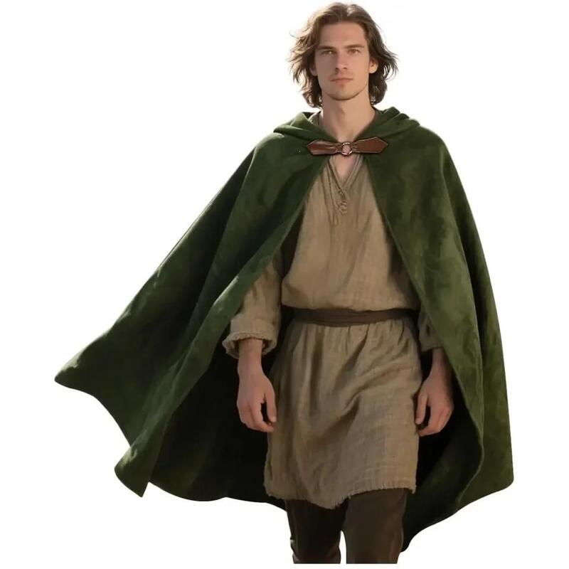 Joukavor Velvet Hooded Cloak from the Medieval Renaissance Period with a Hood for Men and Women for Sun Protection