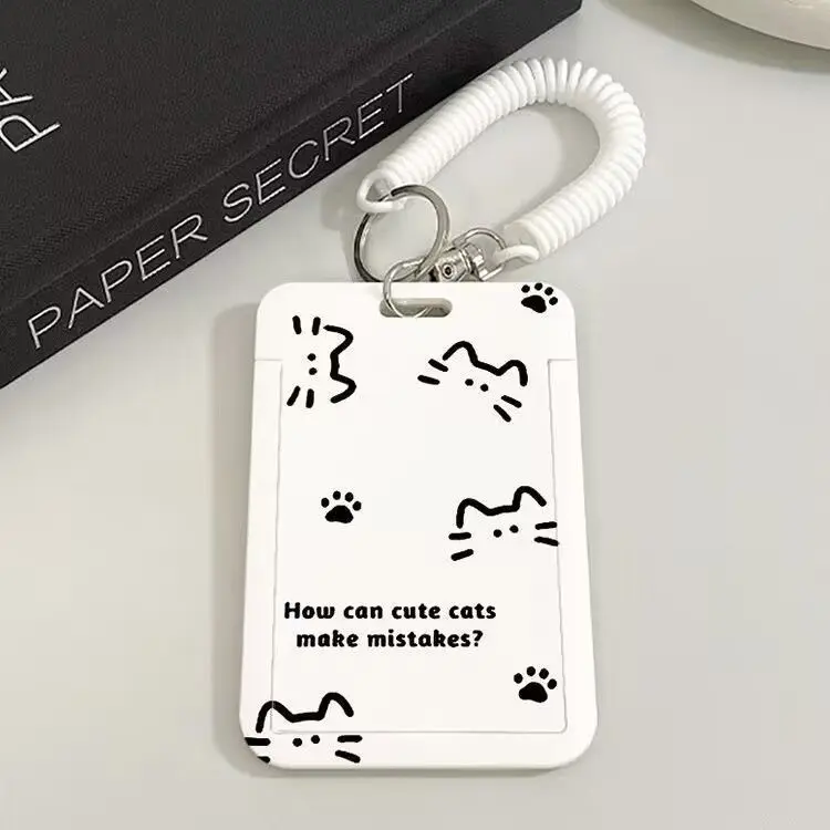 Cute cat-shaped student campus card holder, meal card, bus card, subway card, access control, elevator, and ID card protective cover.