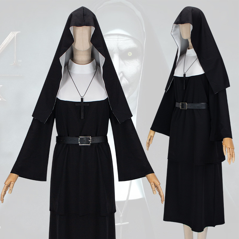 Ghostly Sexy Black Halloween Adult Role-Playing Costume, Dark Gothic Style Female Nightclub Theme Party