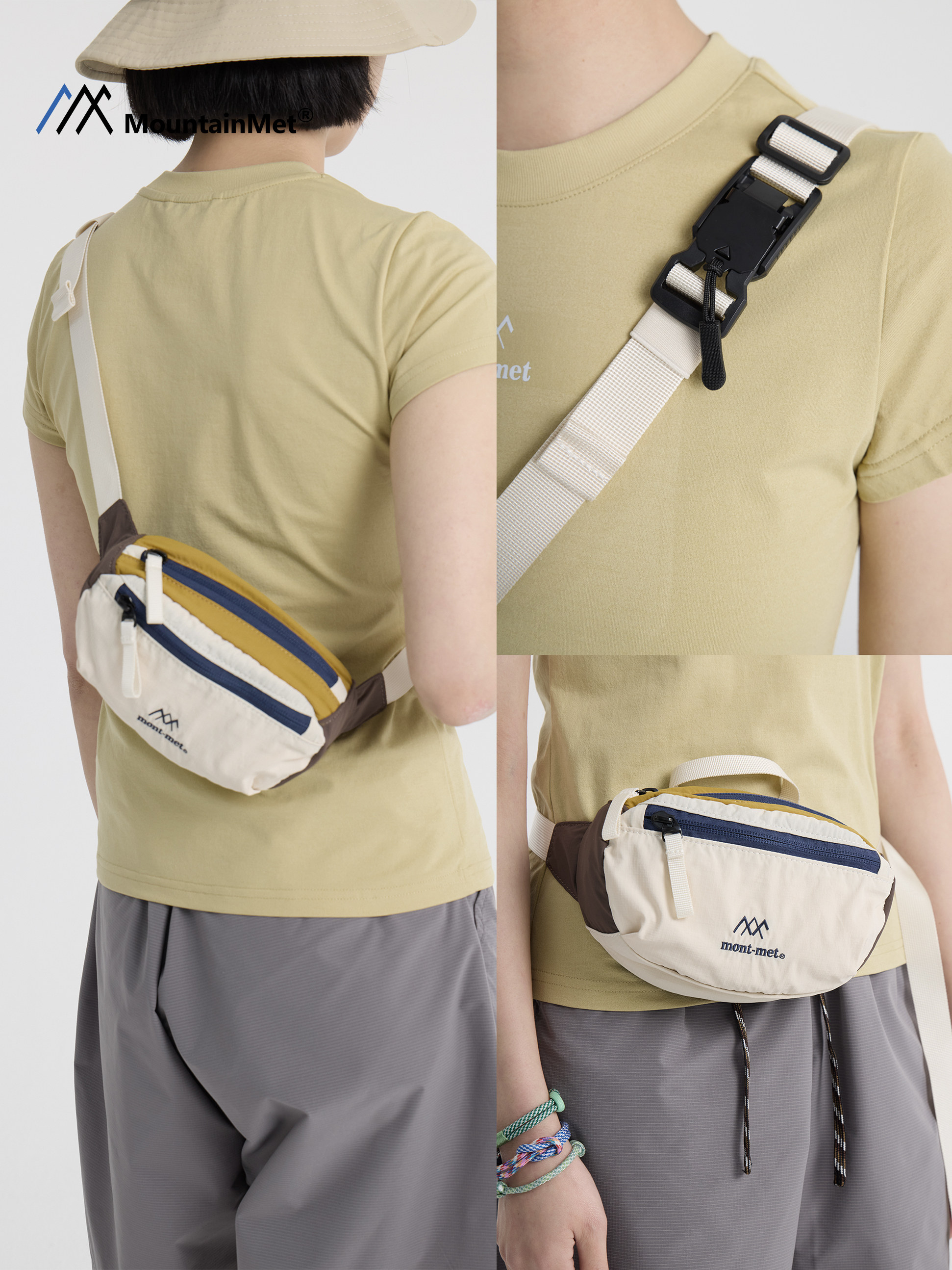 Mountainmet Niche Design Retro Mountain-Style Crossbody Chest Bag for Men and Women, Suitable for Carrying Mobile Phones and Miscellaneous Items, Outdoor Hiking Waist Bag