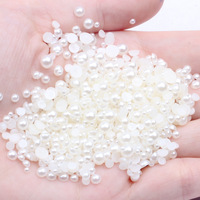 Carefully selected manufacturers 1.5-25mm milky white 14# semi-circular pearl flat bottom flat mobile phone beauty DIY jewelry accessories