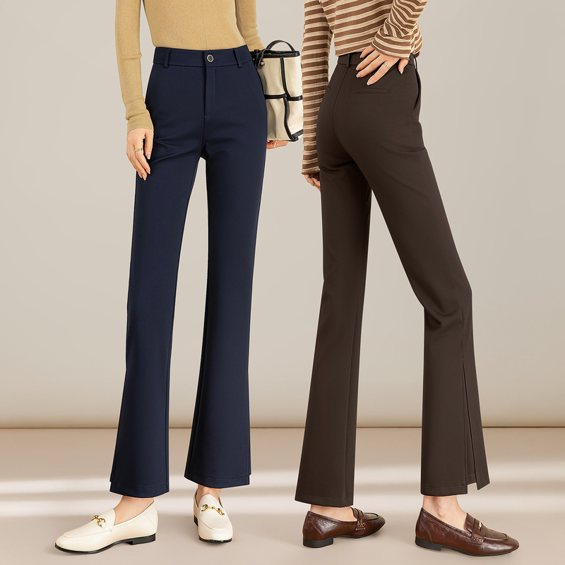 Yasicheng High-Waisted Slimming Flared Pants for Women 2026 Autumn New Slim-Fit Stretch Suit Flared Pants Casual Long Pants
