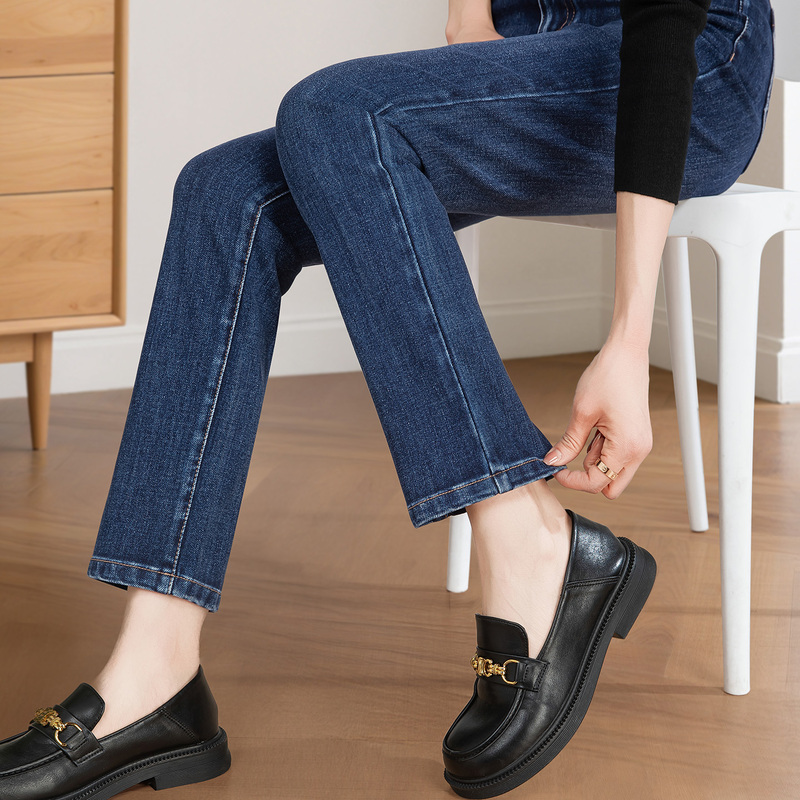 Yasi Cheng Denim Baguette Pants for Women, 2026 Autumn New Slim Straight-Leg Pants, Autumn and Winter Fleece-Lined Petite Cigarette Pants Yasi Cheng Denim Baguette Pants for Women, 2026 Autumn New Slim Straight-Leg Pants, Autumn and Winter Fleece-Lined Petite Cigarette Pants