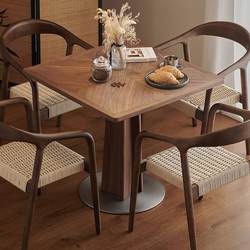 Solid Wood Dining Table Square Negotiation Table Coffee Table Reception Casual Modern Simple Scandinavian Mid-Century Style Small Apartment Square Table