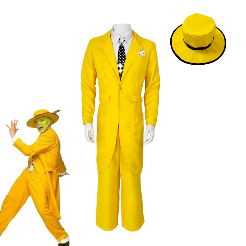 Halloween Carnival Party Costume the Mask Cosplay Costume Jim Carrey Mask Man Halloween Carnival Party Costume the Mask Cosplay Costume Jim Carrey Mask Man