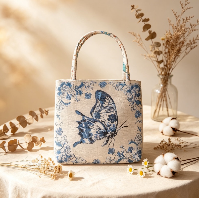 Yunnan Ethnic Style Jacquard Embroidery Handbag Crossbody Bag Mobile Phone Bag Mini Single-Handle Small Bag