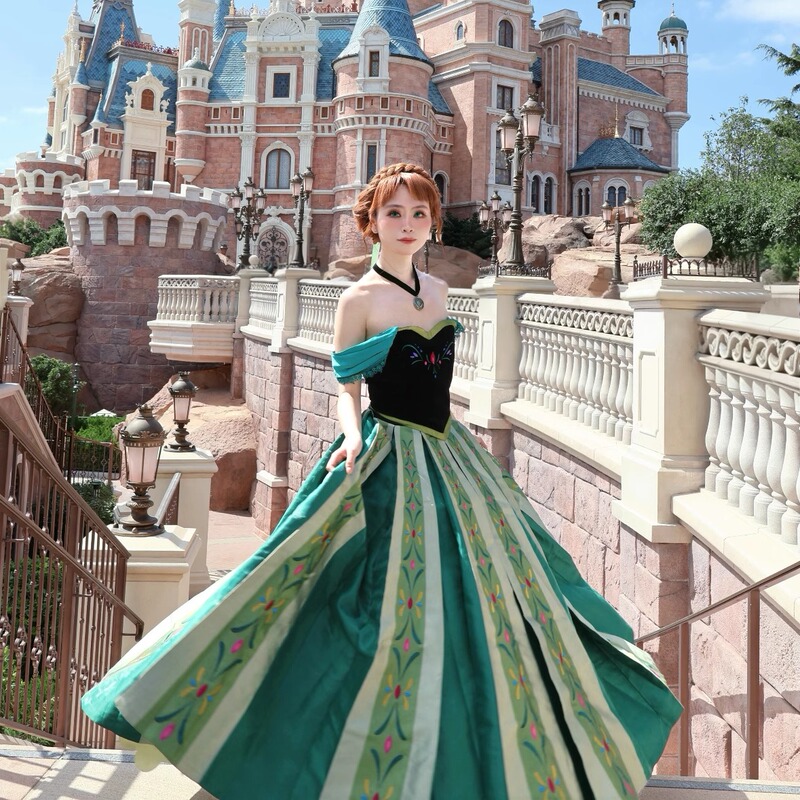 Anna Cosplay Costume Wig Frozen Cosplay Anna Disney Princess Dress