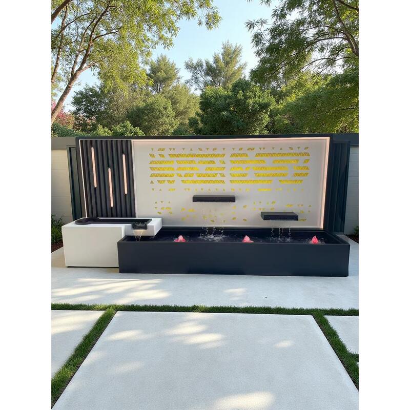 Stainless Steel Flowing Water Feature Wall Waterfall Water Curtain Wall Landscaping Finished Product Outdoor Courtyard Landscape Fish Pond Garden Flowing Water Screen Stainless Steel Flowing Water Feature Wall Waterfall Water Curtain Wall Landscaping Finished Product Outdoor Courtyard Landscape Fish Pond Garden Flowing Water Screen
