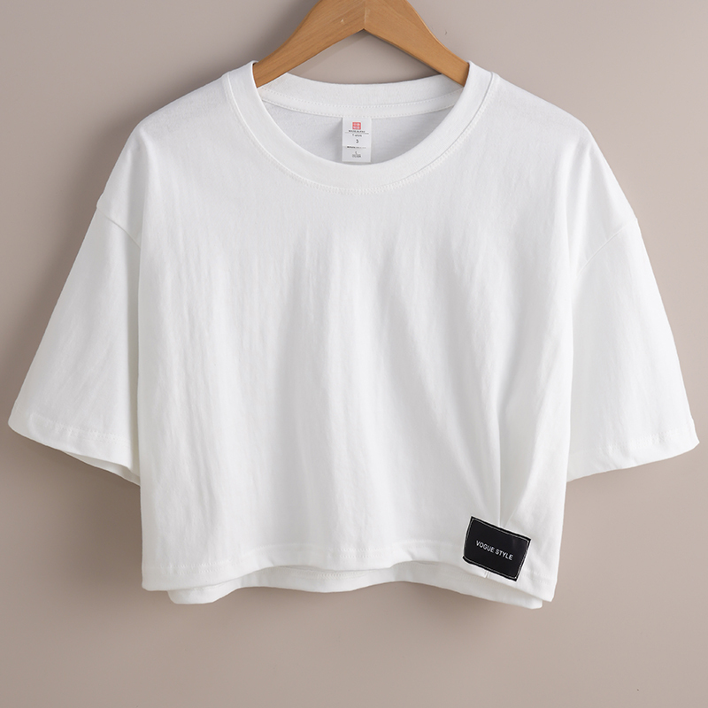 Loose Short T-Shirt for Women, Short-Sleeved, Sweet and Spicy Street Style Top, 2025 New Model, Exposed Navel, Irregular Patchwork, Niche T-Shirt