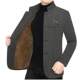 C6081 Autumn and Winter Fleece High-Quality Woolen Thickened Jacket for Middle-Aged Men, New Style with Stand Collar, Versatile and Casual