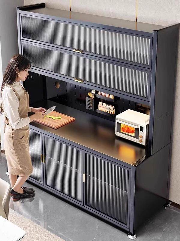 Kitchen Storage Rack, Floor-Standing Multi-Layer Microwave Storage Cabinet, Household Pot and Bowl Cabinet, Storage Cabinet, Sideboard Integrated