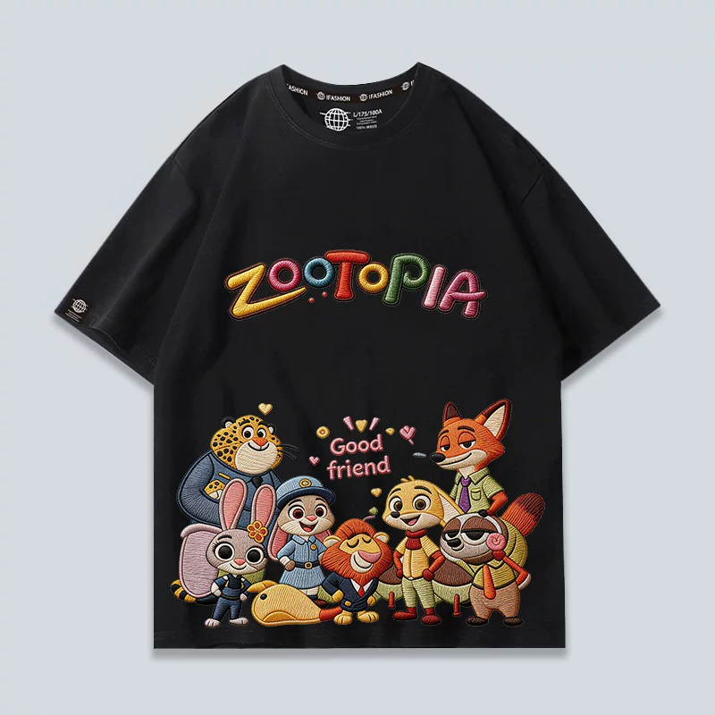 Т-shirt Зootopia, Ник Финик, для мальчиков и девочек, летняя, хлопковая, короткий рукав, одежда, нишевая, универсальная
