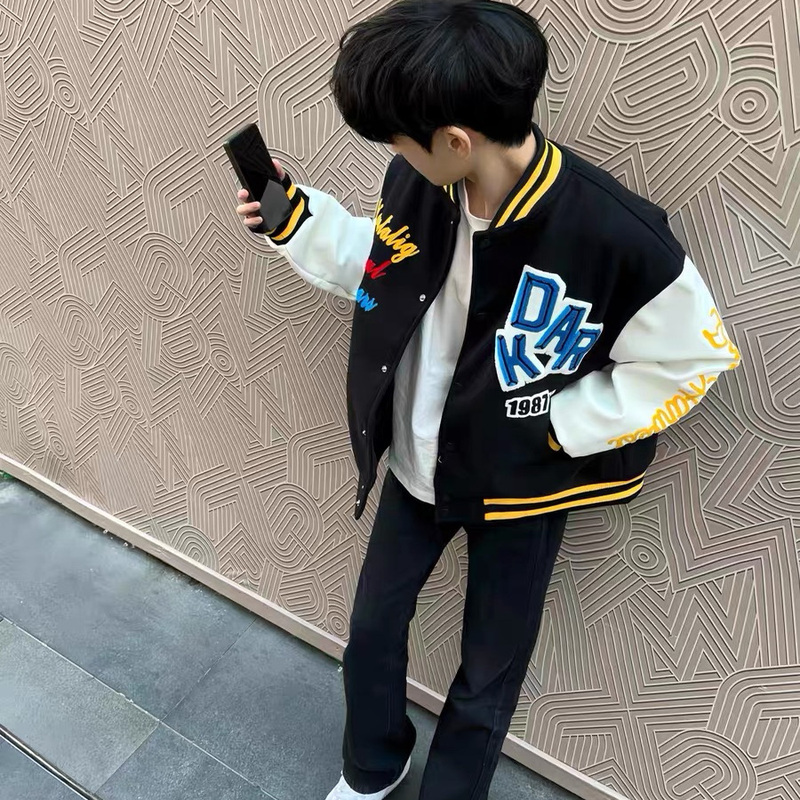 Trendy American-Style Letter Embroidery Baseball Jacket for Men, Popular Brand 2025, Cool and Casual High Street Jacket