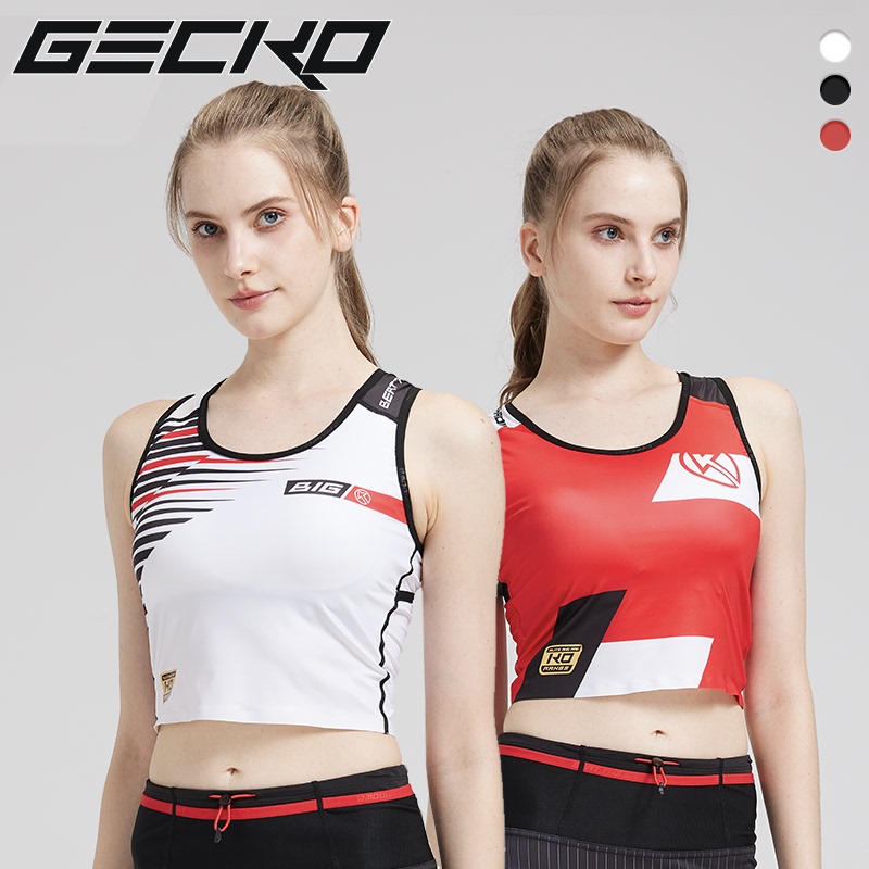 Bigk Official official store Gecko Women's Competitive Vest with Chest Pad Running Marathon Sports Vest