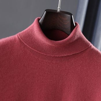 Autumn and winter turtleneck cashmere sweater for men's lapel sweater 100% pure sheep j sweater half turtleneck pullover thickened base needle