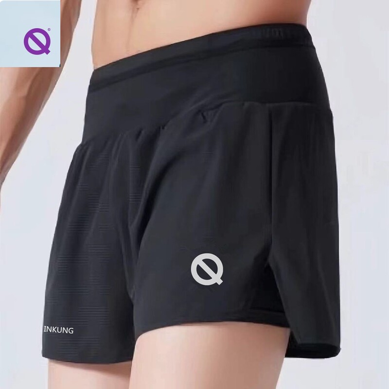 Qinkung Lightweight Lined Marathon Professional Running Shorts Quick-Drying Men's and Women's Back Waist Bag Can Hold Mobile Phone Light
