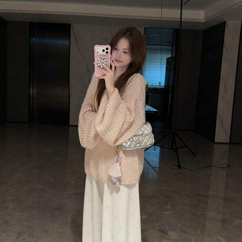 2026 Early Autumn New Korean Style Lazy and Loose Knit Sweater Wide-Leg Pants Gentle Style Slimming Casual Suit for Women