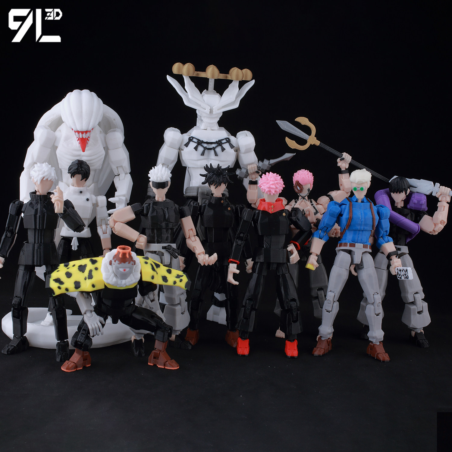 9L3D Printed Multi-Jointed Movable Dummy 13 Lucky Figure from the Jujutsu Kaisen Series, Magic Ghost Hand Model