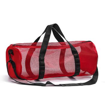Cylinder beach bag sports backpack waterproof bag storage bag swimming bag portable equipment mesh bag nylon mesh bag